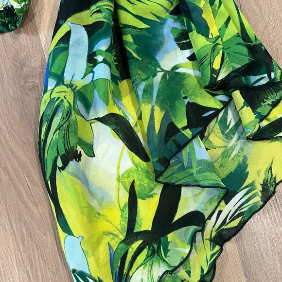 Live 4 Truth Off Shoulder Long Sleeve Green Floral Rave Festival Top Size Small - Picture 10 of 10